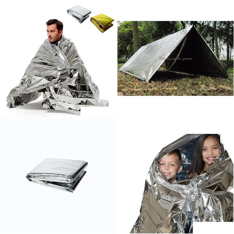 thermal blankets party favor waterproof emergency foil thermal first aid rescue blanket outdoor aluminium coating shelters tents camp hike pads