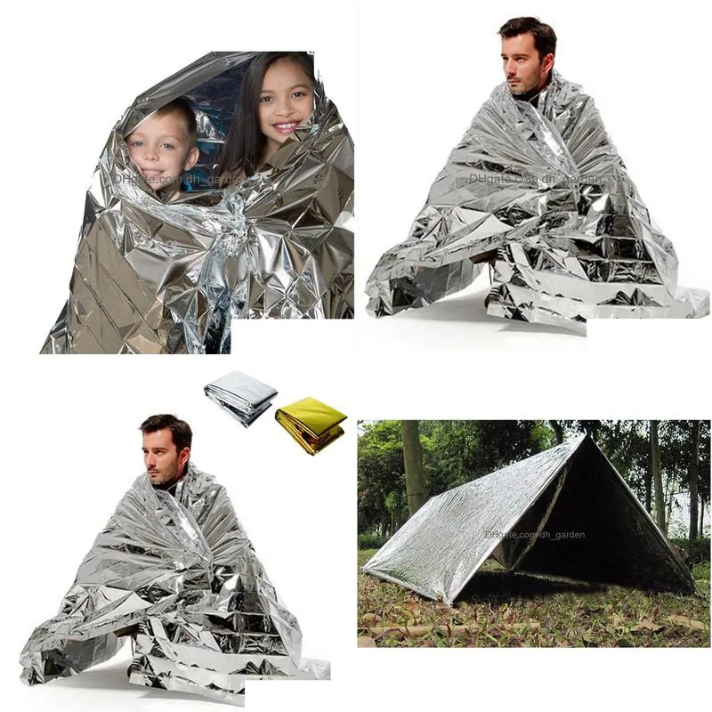thermal blankets party favor waterproof emergency foil thermal first aid rescue blanket outdoor aluminium coating shelters tents camp hike pads
