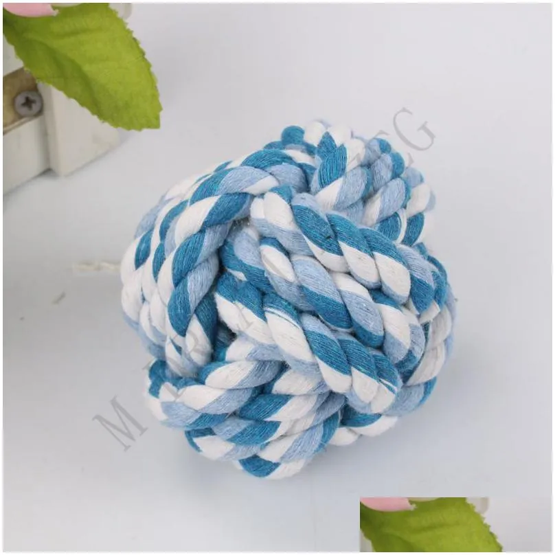 colorful pet cotton chew knot rope ball 5cm 7cm 8cm pet dog toys interactive durable ball shaped pet dog cotton braided toy