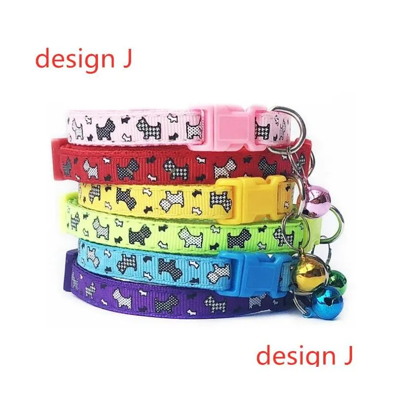 pet collar with bell for cat dog necklace adjustable outdoor comfortable collars puppy solid pets supplies pets decoration