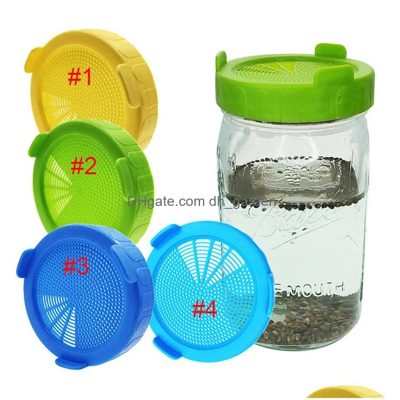 mason jar sprouting cover garden supplies food grade plastic mesh sprout covers kit vegetable seed growing 86mm