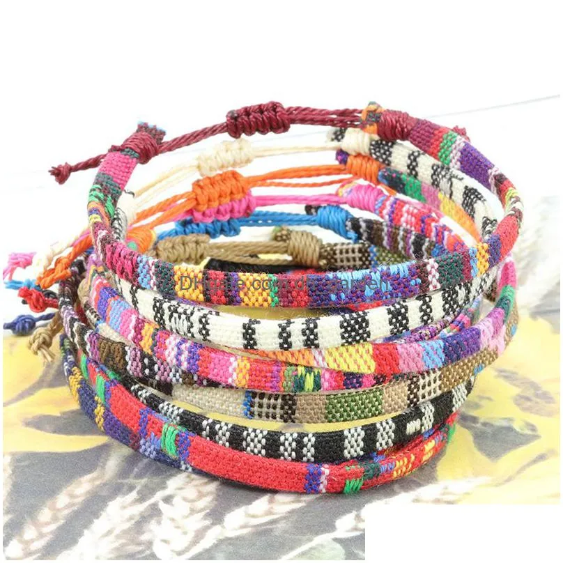 rainbow bohemian bracelet cotton hemp woven bracelets friendship bracelet fashion accessories gift