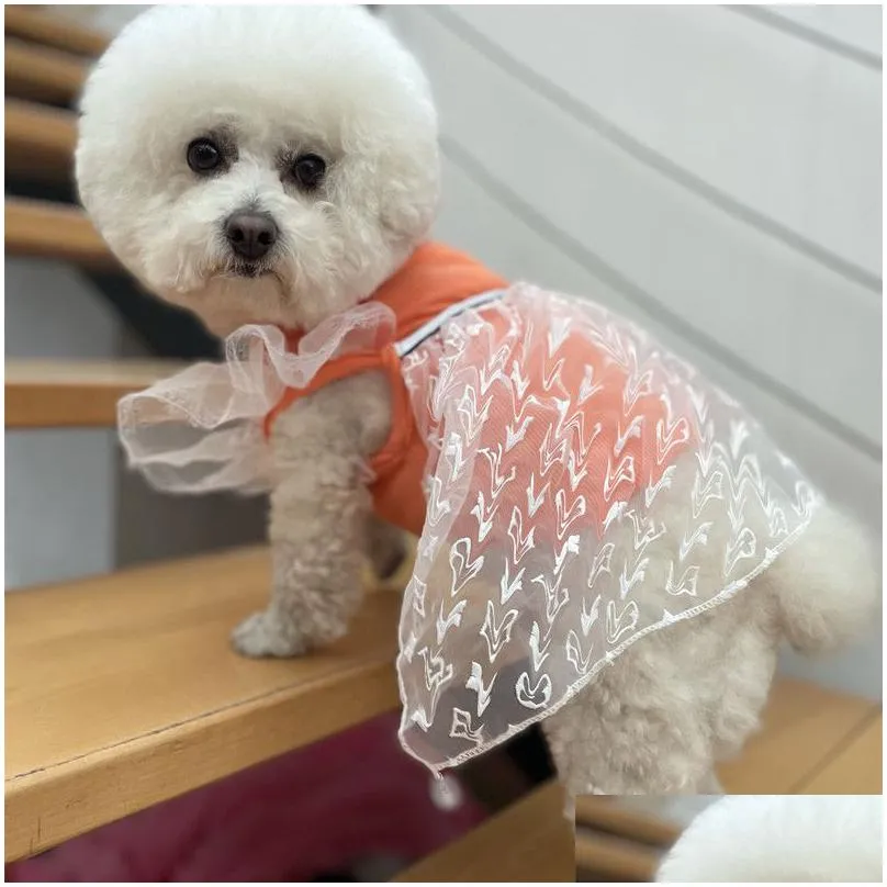 designer dog dresses old flower dog apparel letter l pattern soft pet vest cooling puupy dress skirt for small dogs cats ps1761