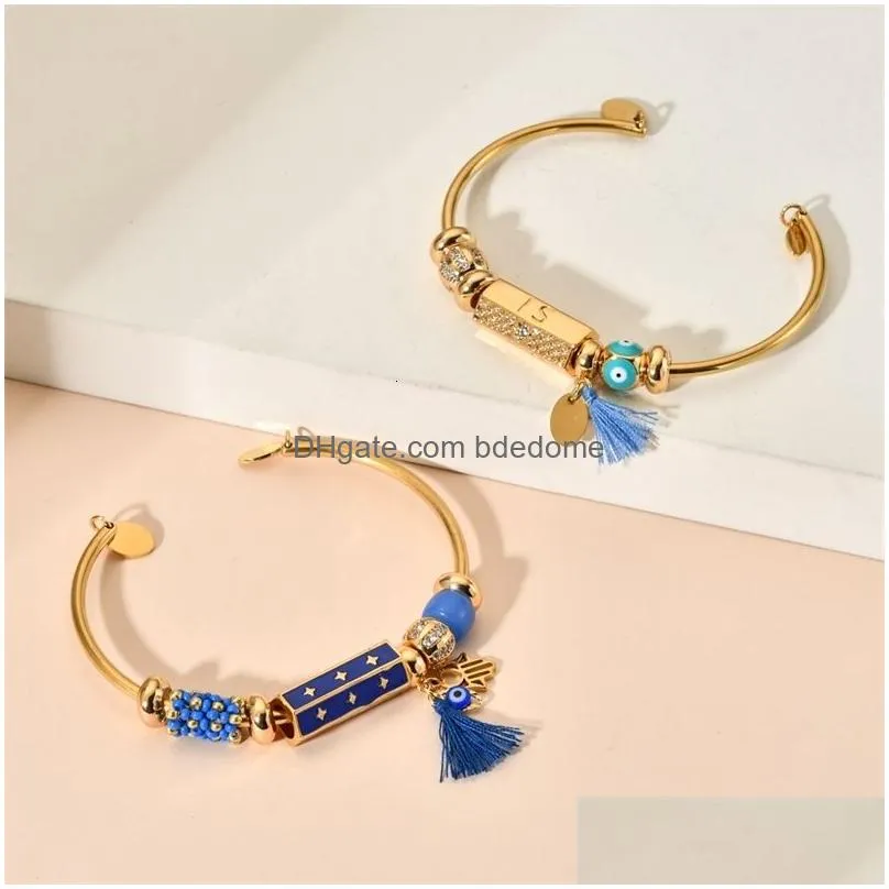 charm bracelets zmzy boho fashion crystal lucky hand cuff open jewelry gold color colorful turkish bangle bracelet for women gifts