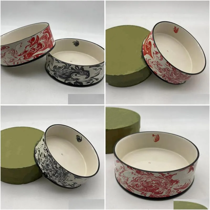 designer dog bowl cat ceramic bowls water food storage feeder letter g bowls dog feed station ps1800