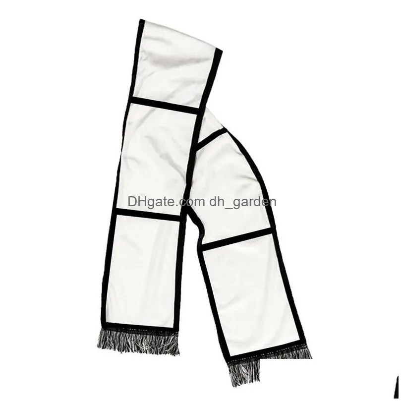 double crystal velvet blank sublimation scarf six square grid heat transfer fringed scarfs diy scarves gift
