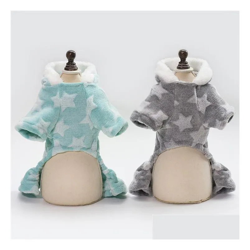 s/m/l/xl/xxl dog costume with star pattern high quanlity coral fleece pet clothes autumn winter warm dog apparel teddy poodle