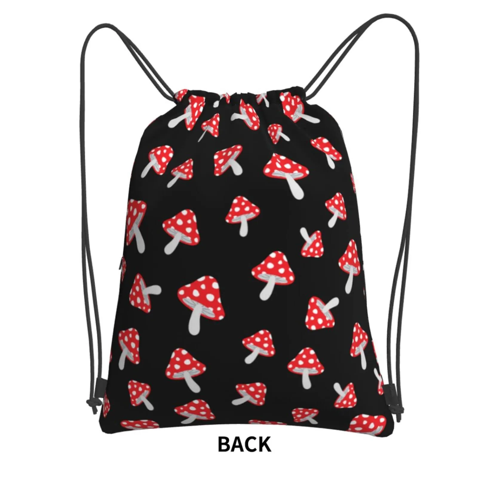 cartoon mushrooms drawstring backpack string bag sackpack for gym shopping beach sport yoga