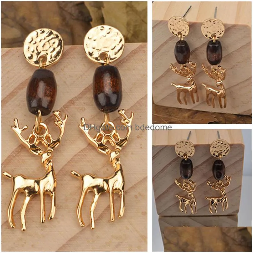 charm trendy statement christmas tree earrings for women santa claus snowman drop jewelry girls gifts wholesale 221119