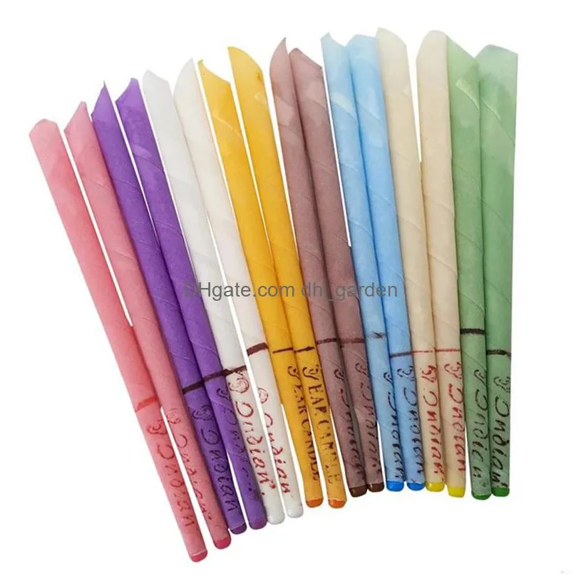 therapy ear candle aromatherapy bee wax auricular therapy ear candle coning tapered ear care candle sticks 8 colors
