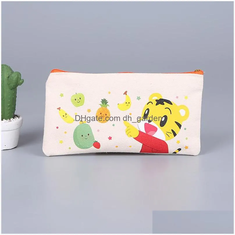 sublimation blank square storage bags heat transfer canvas zipper cosmetic bag diy painting student pencil case 7 colors