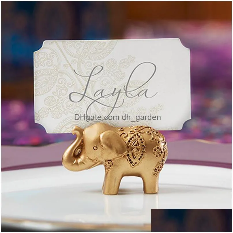 golden elephant label holder desktop decoration memo clip creative sailing boat office party seat card holders
