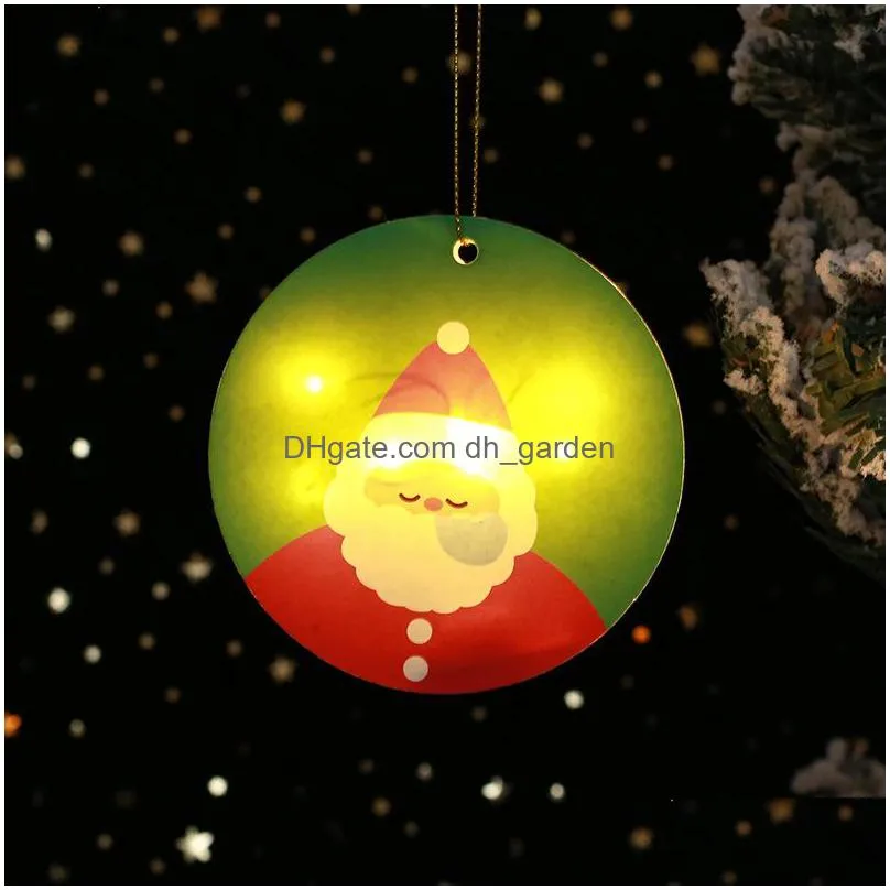 led christmas decoration pendant glowing cartoon santa claus christmas tree decorative new year atmosphere ornament