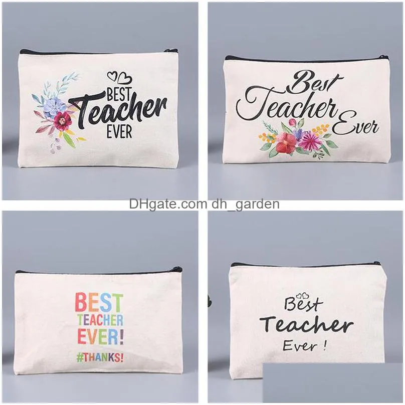 sublimation blank square storage bags heat transfer canvas zipper cosmetic bag diy painting student pencil case 7 colors