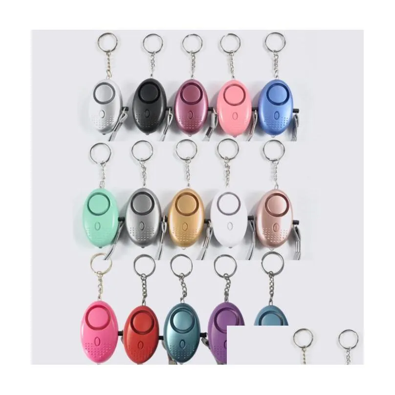 130db egg shape self defense alarm keychain pendant personalize flashlight personal safty key chain charm car keyring