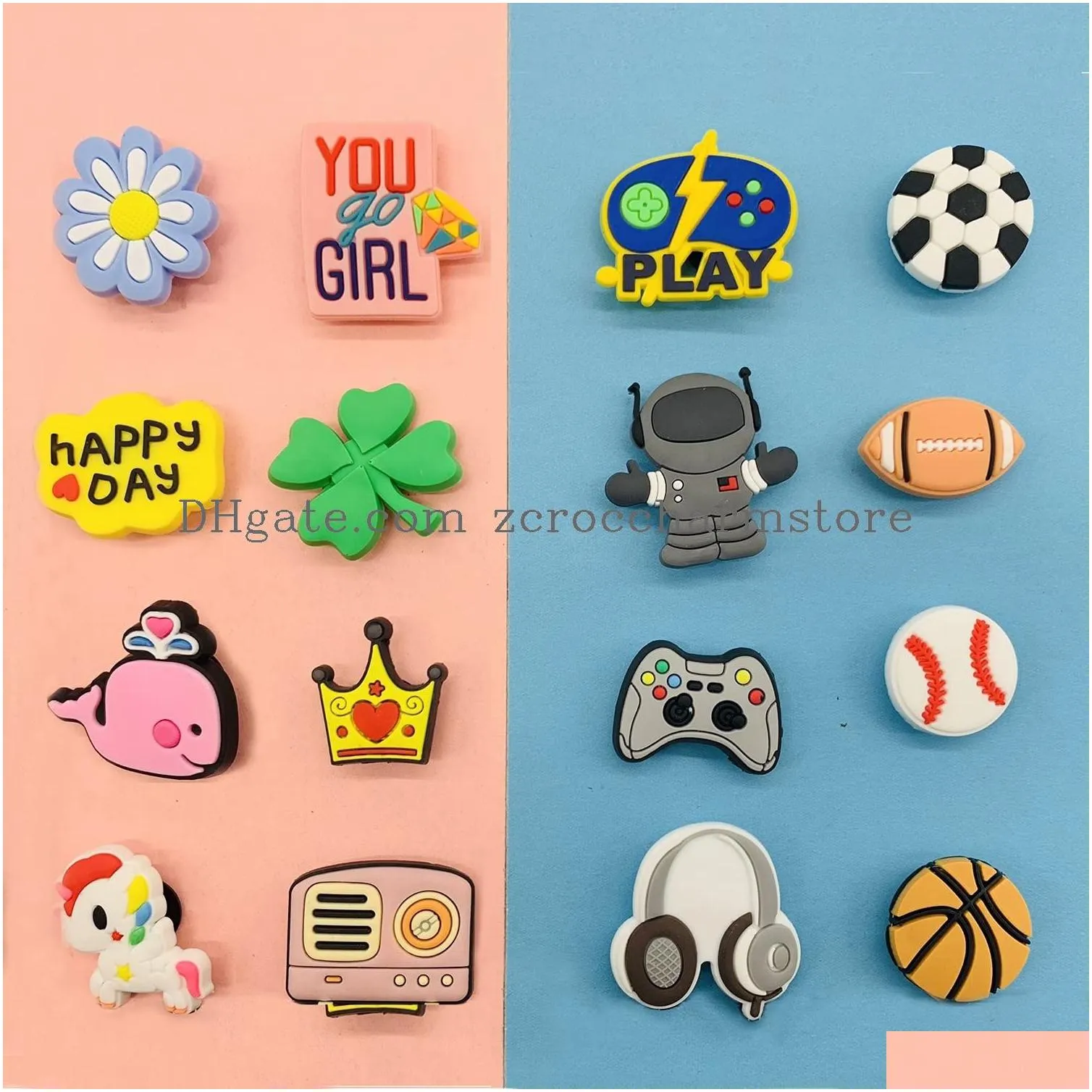 shoe parts accessories pvc different shaped charms including letters numbers for clog bracelet decoration holiday par zcroccharmstore