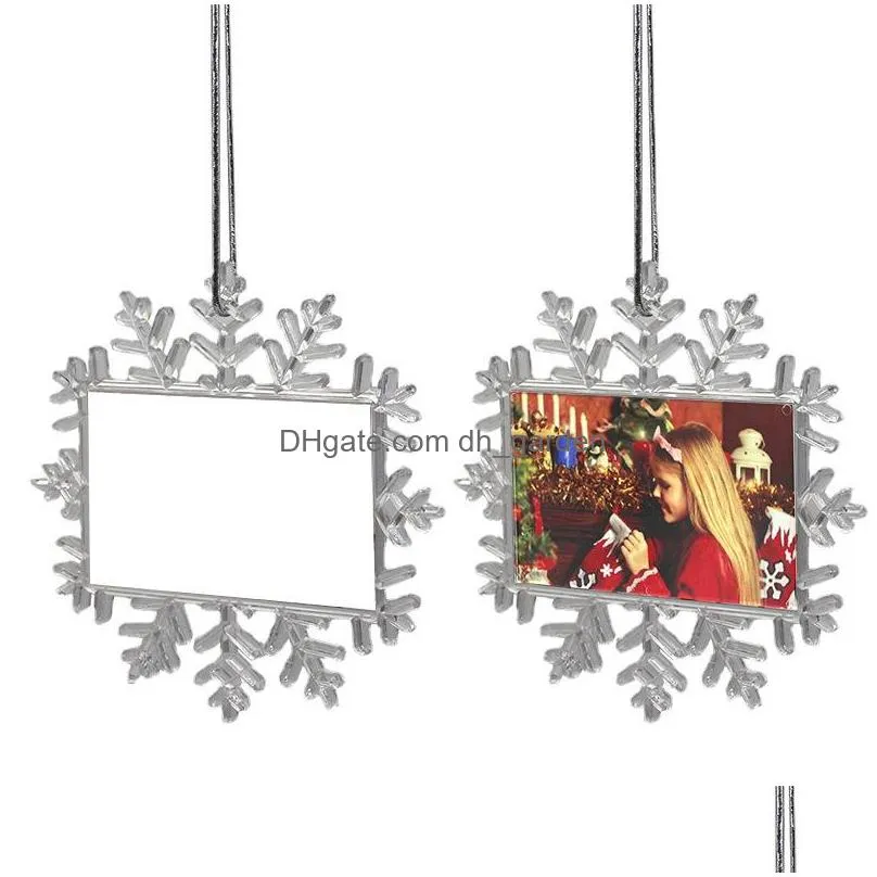 diy christmas decoration pendant double sided blank sublimation pendants heat transfer holiday party ornaments