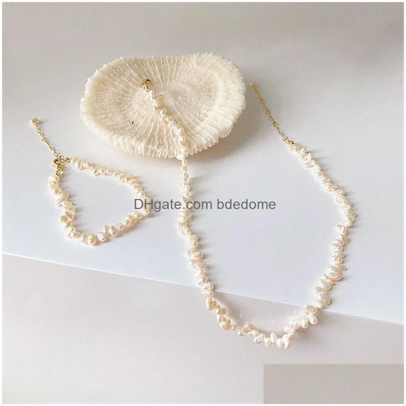charm bracelets natural freshwater pearl necklace bracelet fashion sweet retro chain of clavicle women jewelry gift accessories 230215