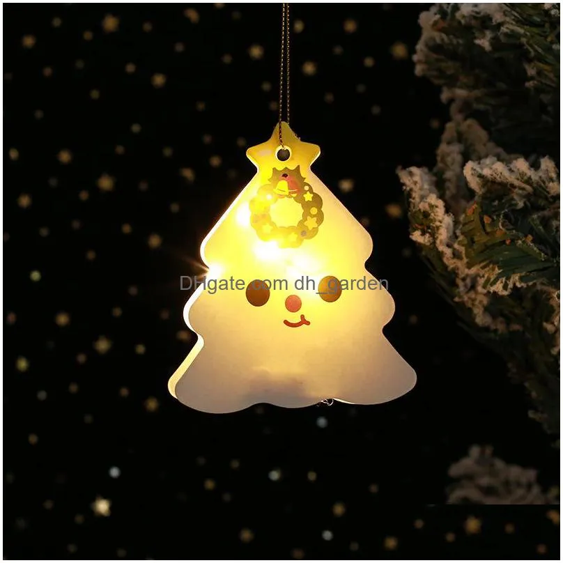 led christmas decoration pendant glowing cartoon santa claus christmas tree decorative new year atmosphere ornament