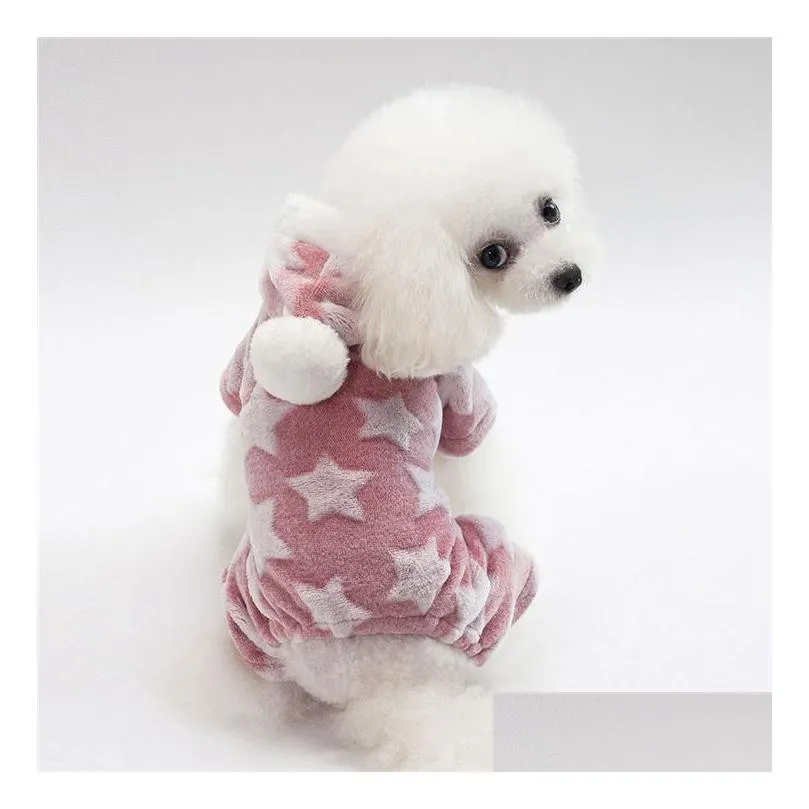 s/m/l/xl/xxl dog costume with star pattern high quanlity coral fleece pet clothes autumn winter warm dog apparel teddy poodle