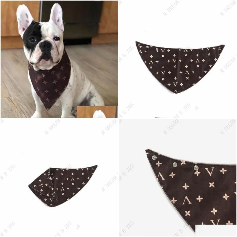 designer pets bib scarf letter print pet bandanas dog apparel summer cool dogs bibs supplies ps2207