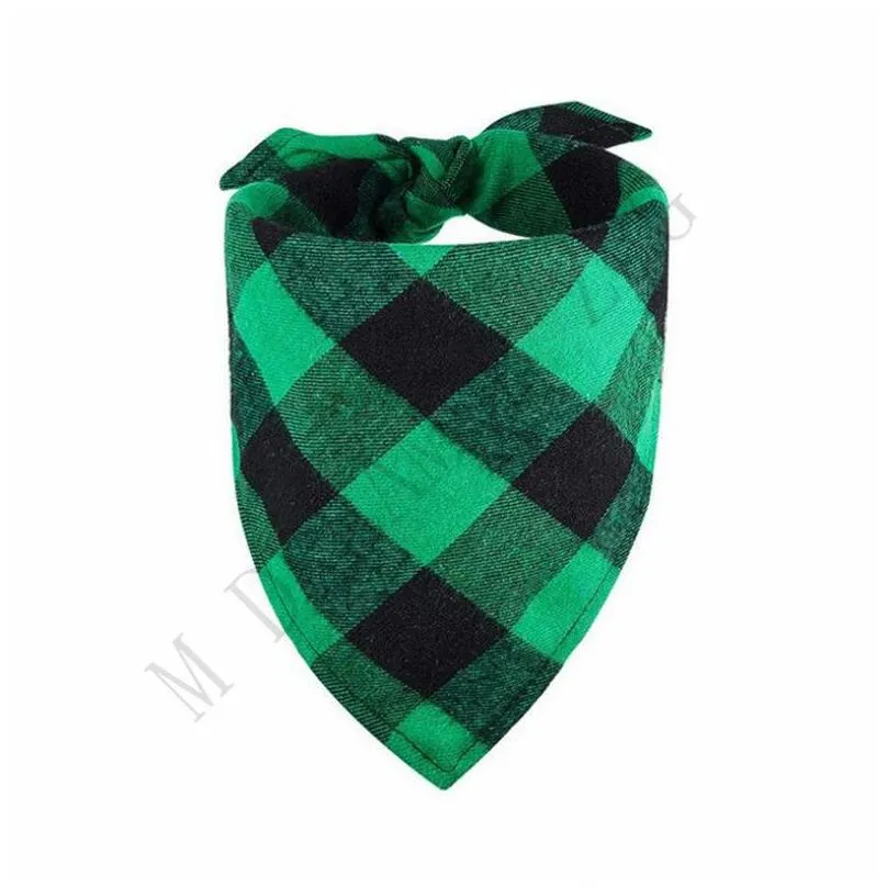 pet saliva towel classic plaid triangles scarf collar neckerchief washable cat dog bib bandana dog accessories