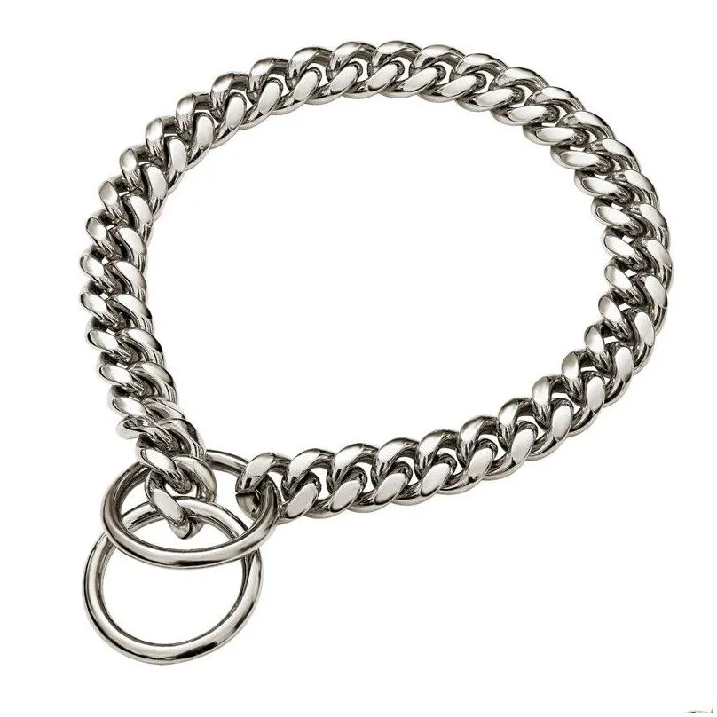 metal dog collars stainless collar pet chain high-end show dogs leash doberman for medium large dog ps1948