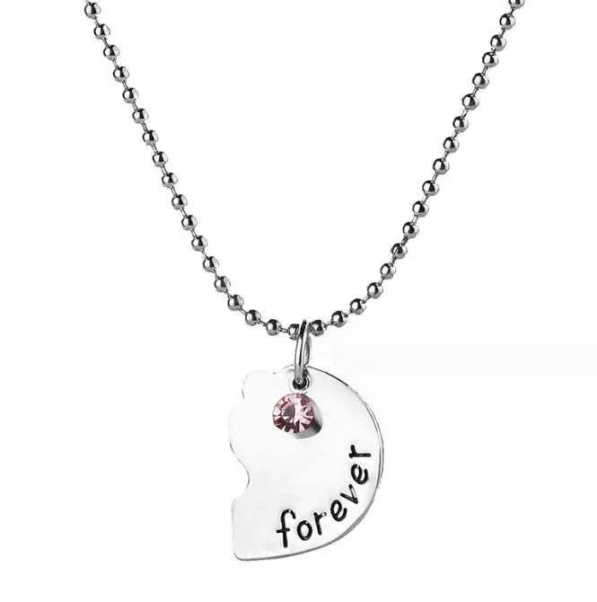best friends pendant necklace fashion friendship charm pendant three petalwork broken heart shaped necklaces