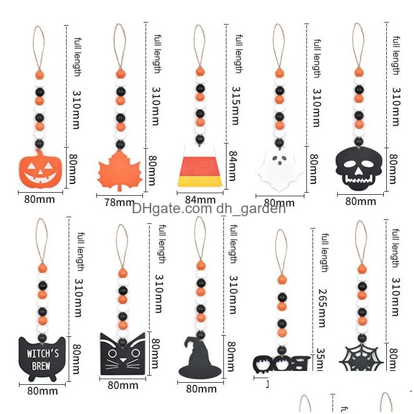 halloween party decoration pendant creative home decorations colorful wooden bead ornaments 10 styles
