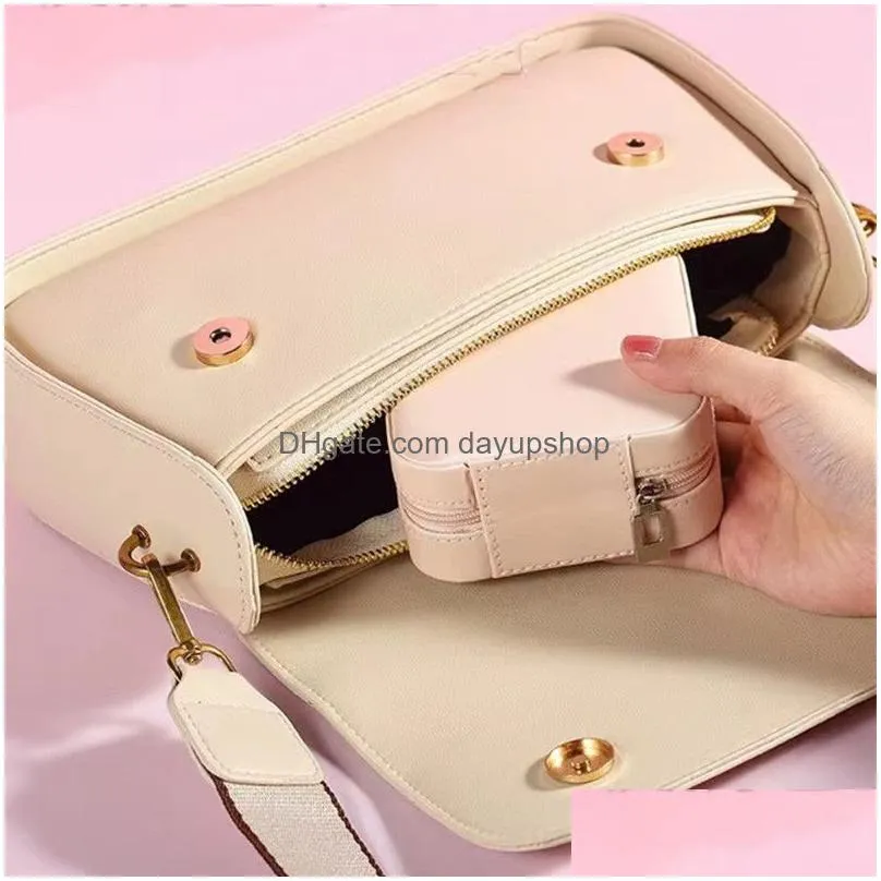jewelry boxes box portable leather organizer display travel case with mirror storage earring holder 230808