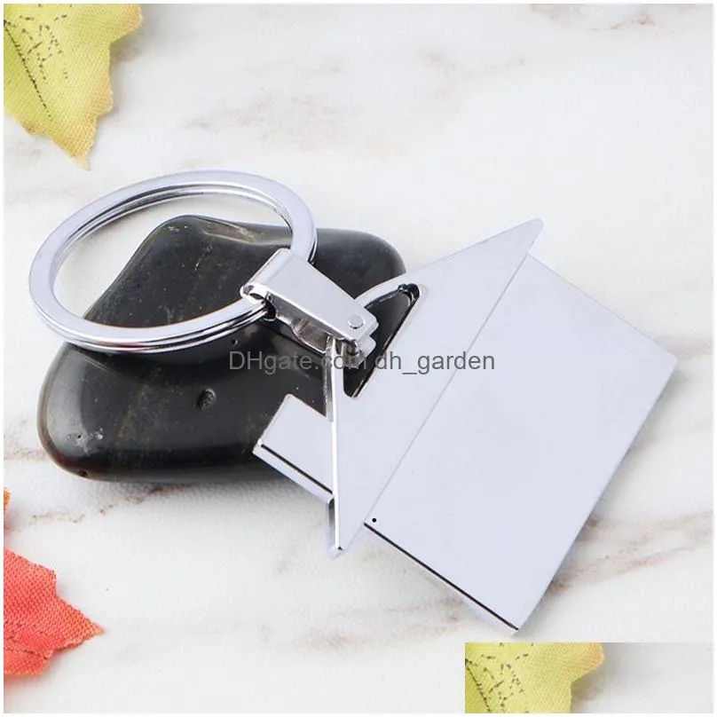 diy house keychains metal pendant keychain real estate promotion gift key chain keyring