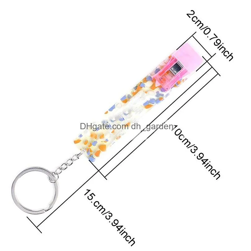 acrylic card puller keychain pendant portable contactless grabber card keychains bag decorative keyring