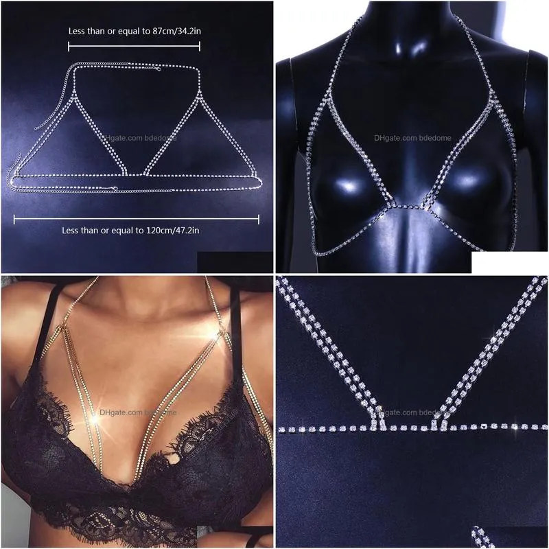 other simple multi layer bikini chest chain bra harnes beach sexy body chain lingerie jewelry festival party gift 221008