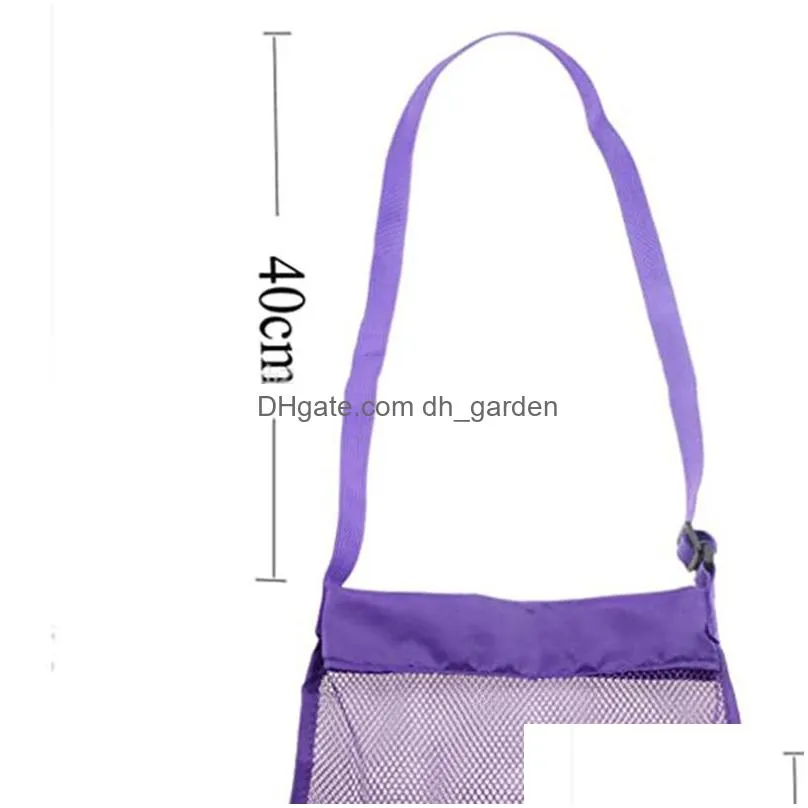 colorful beach mesh bag children`s portable shell storage bag crossbody summer seaside swimming supplies