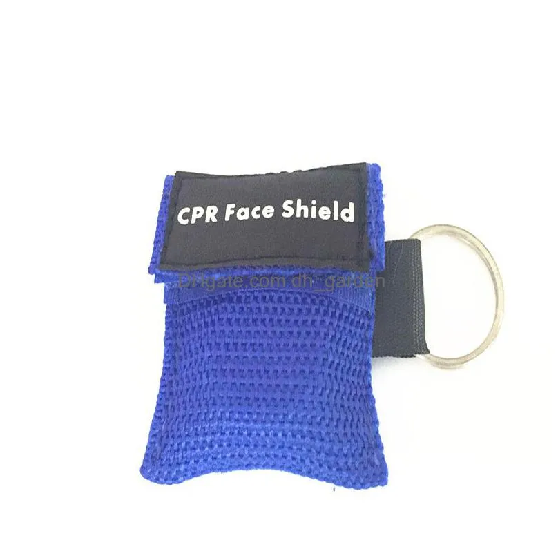 8 colors cpr resuscitator mask keychain emergency face shield first help cpr mask for health care tools customized logo