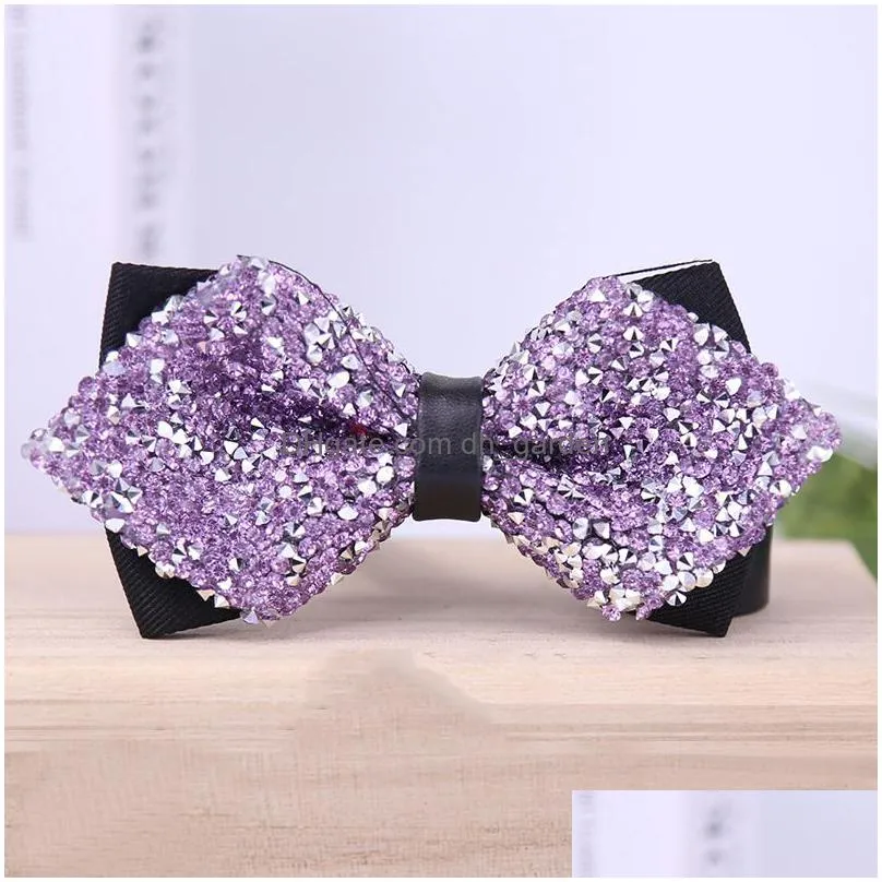 fashion accessories diamond bow tie men`s wedding decoration bow adjustable