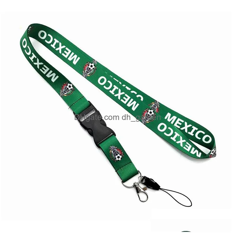 world cup football team mobile phone lanyard party favor id cards strap keychain