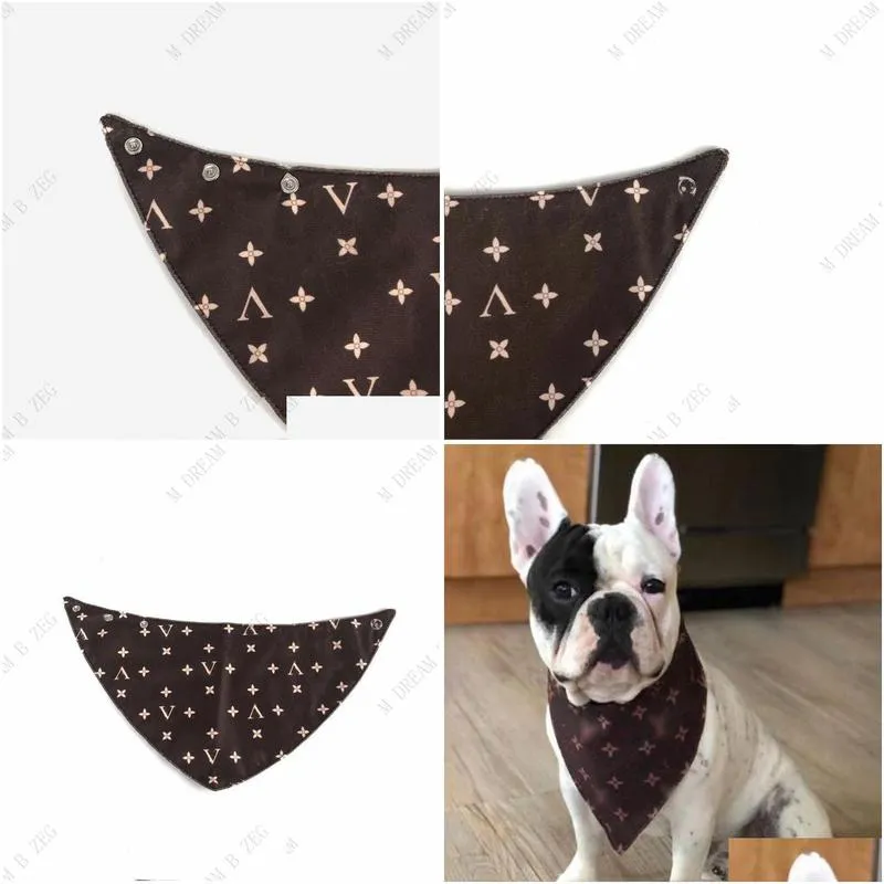 designer pets bib scarf letter print pet bandanas dog apparel summer cool dogs bibs supplies ps2207