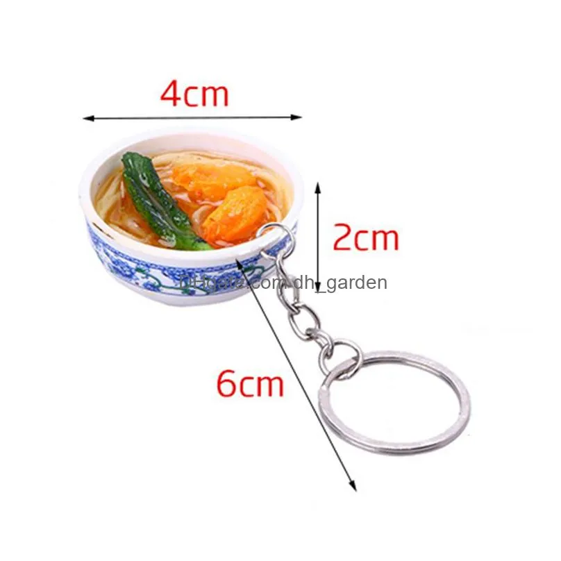 imitation food keychain handmade diy rice noodle pvc keychains fashion accessories key chain keyring