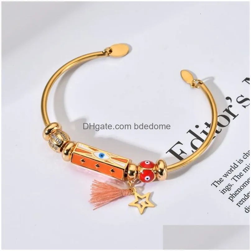 charm bracelets zmzy boho fashion crystal lucky hand cuff open jewelry gold color colorful turkish bangle bracelet for women gifts