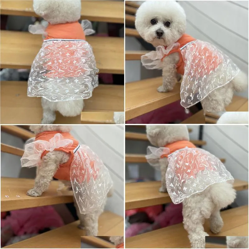 designer dog dresses old flower dog apparel letter l pattern soft pet vest cooling puupy dress skirt for small dogs cats ps1761