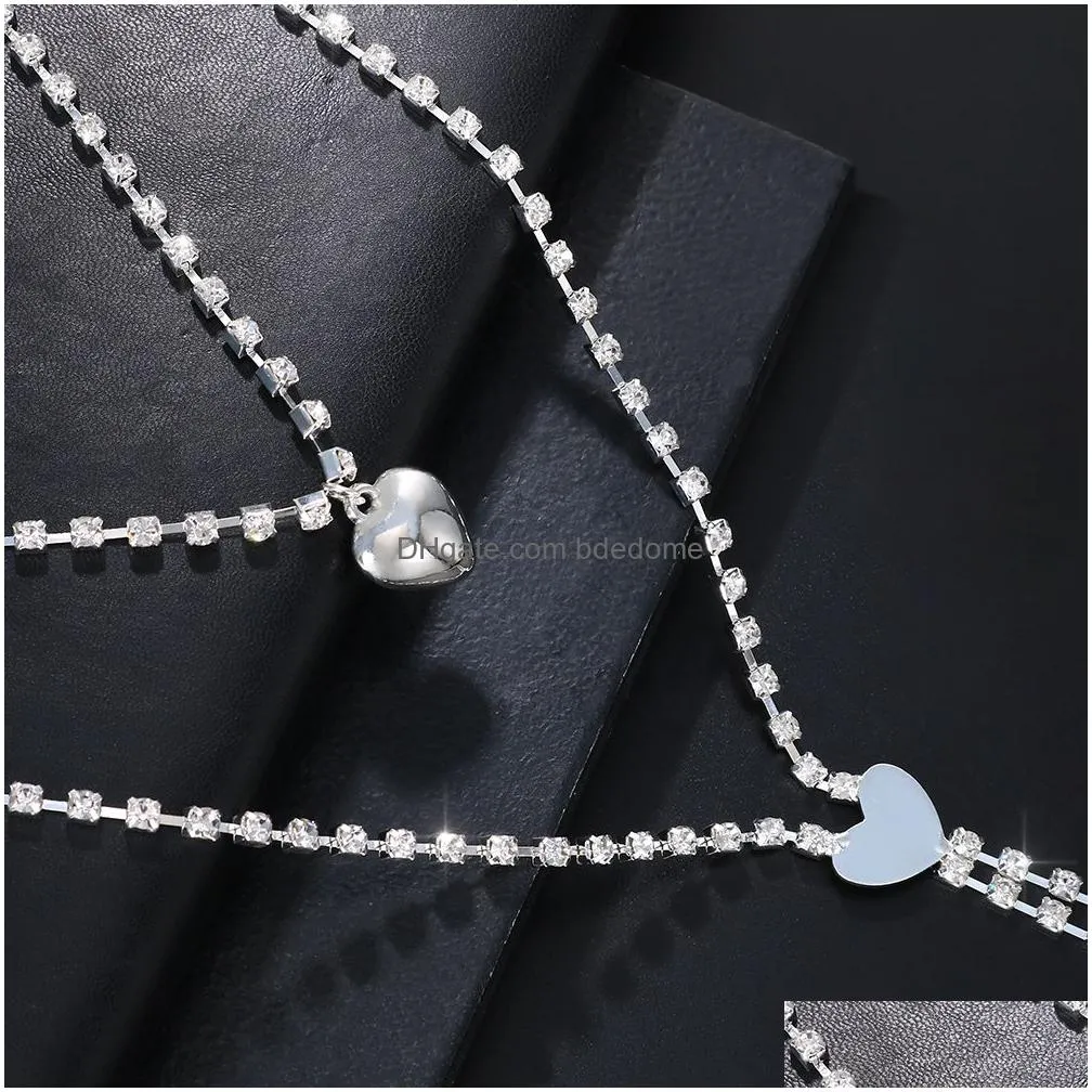 other fashion metal heart nipple chain jewelry with neck non piercing body chain necklace for women sexy festival outfit 221008