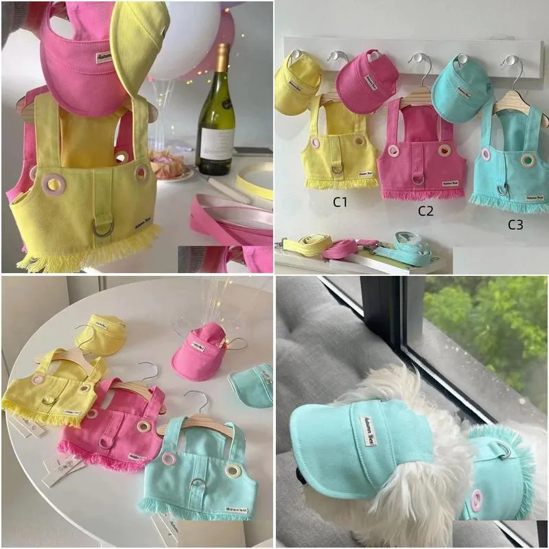 outdoor pet dog clothing classic pattern fashion adjustable pet harnesses coat cute teddy hoodies suit small collar accessor ps2160