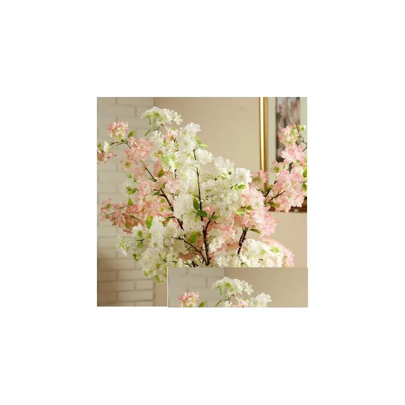 simulation cherry blossom 4 fork with leaf wedding decoration artificial flowers home decoration simulation flower