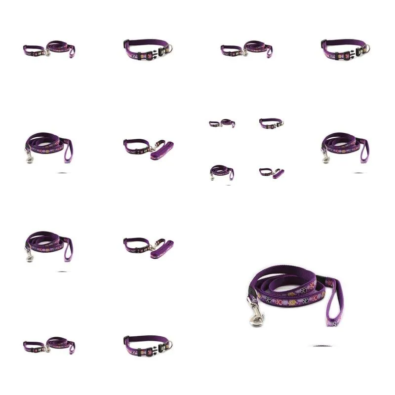 fashion purple nylon material dog collar leash dogs princess leashes collars 6043023 pet supplies accessories