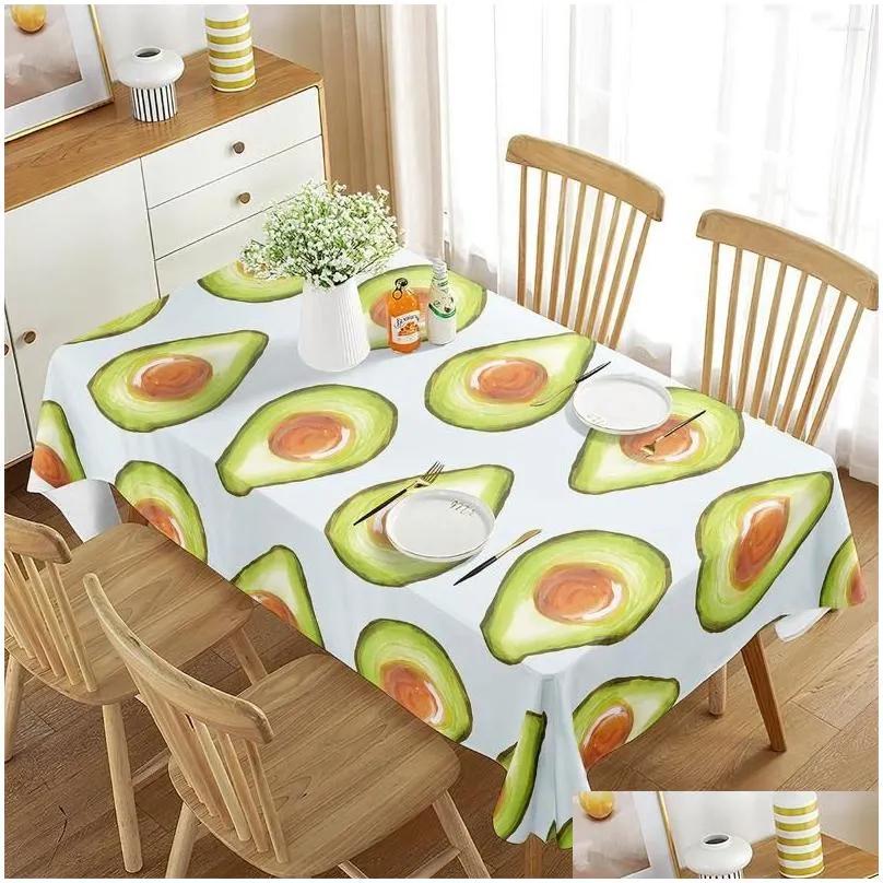 table cloth rectangular tablecloth avocado tropical fruit summer decor home for dining room outdoor picnic mat kitchen decoration