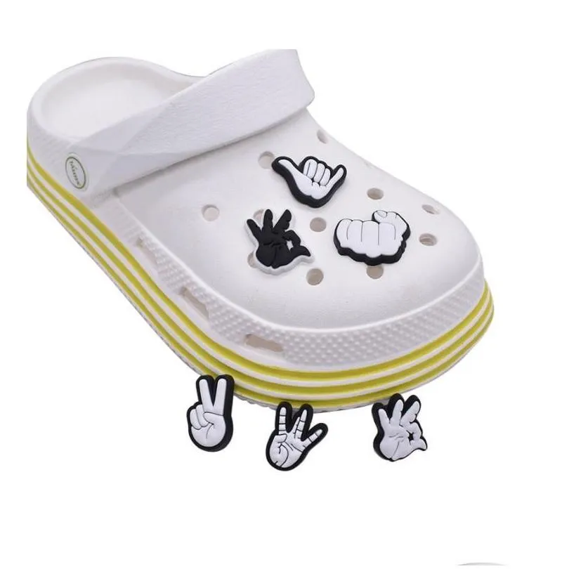 custom cartoon croc shoe charms pvc hole garden shoe flower decoration buckle for clog bracelet wristband