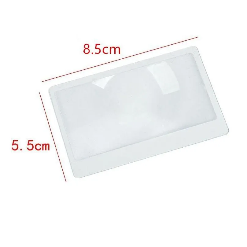 wholesale 3x microscope magnifiers credit card shape transparent magnifier magnification magnifying fresnel lens made of plastics