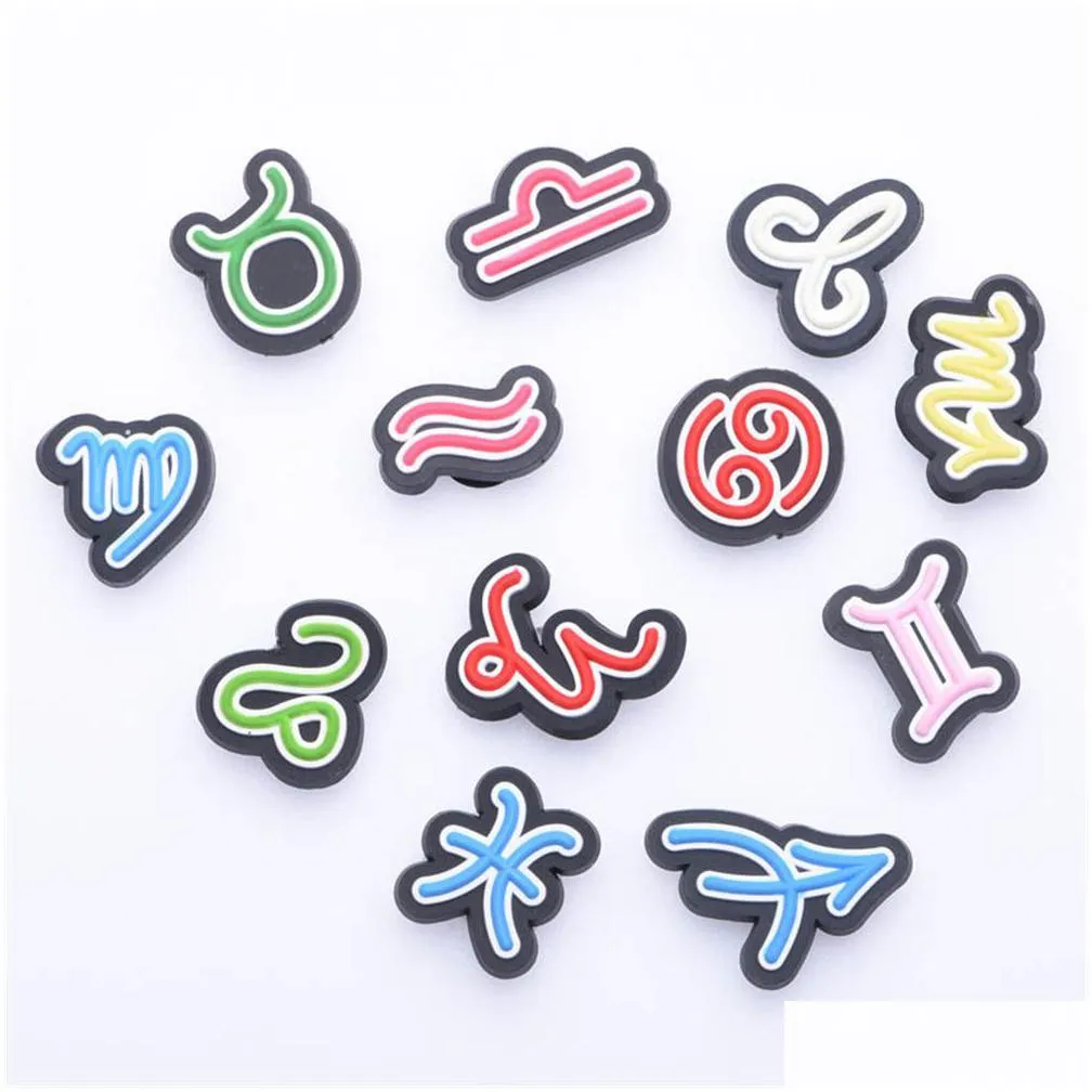 kids clogs custom pvc horoscope zodiac shoe clog charms for promotional shoes decoration charms