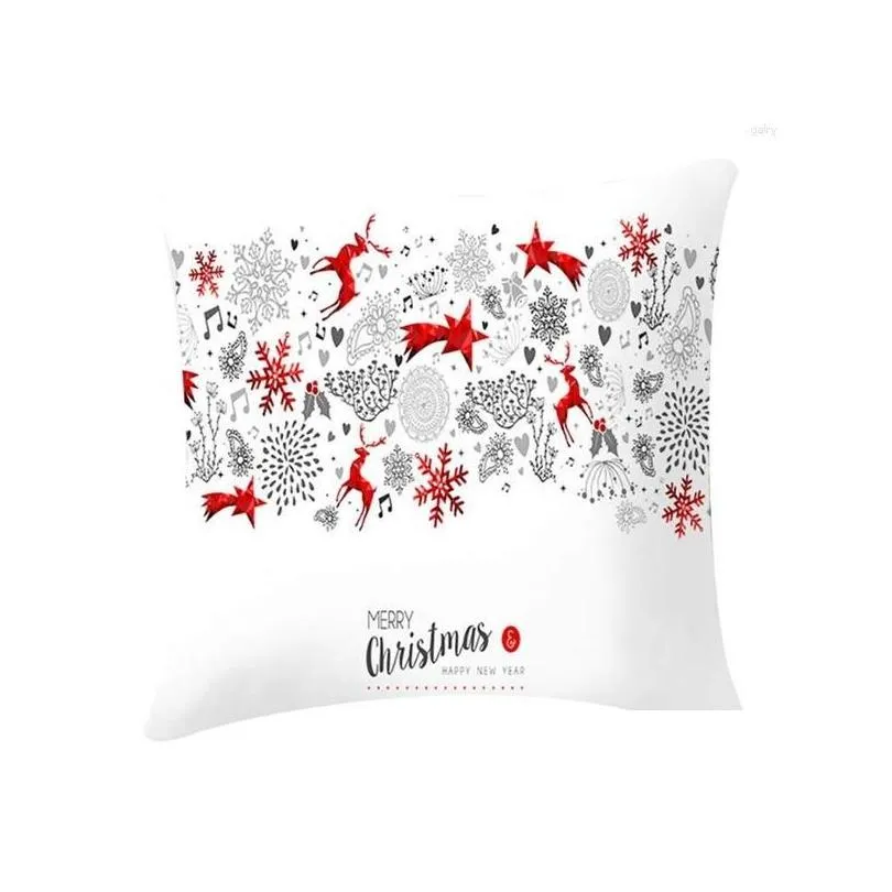 Pillow Decoration Cover Christmas Home Removable Washable Car Seat Decorative Backrest On Bed ..